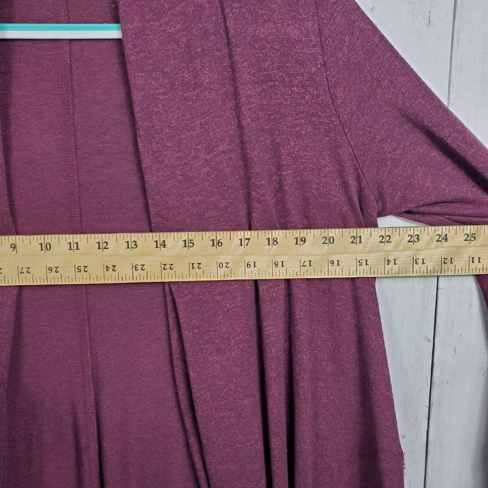 Style & Co Cardigan Sweater Womens Medium Burgundy Duster Open Front Pockets - Picture 6 of 11